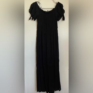 Long black off shoulder dress